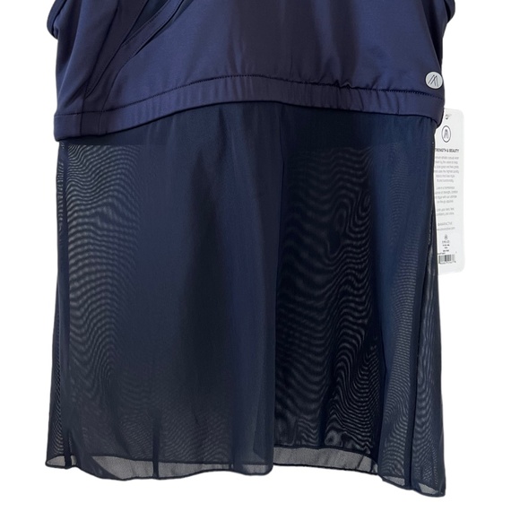 AMARI Active NEW Tidal Mesh Bra Tank Top In Midnight Navy Size S - Picture 10 of 14